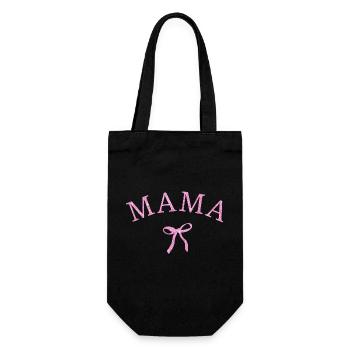 Mama - beste Geschenkidee für Mama - Geschenkbeutel für Flaschen - Schwarz - Vorne