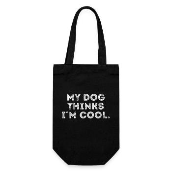 Geschenk Spruch Haustiere Hund Dog Love Retro - Geschenkbeutel für Flaschen - Schwarz - Vorne