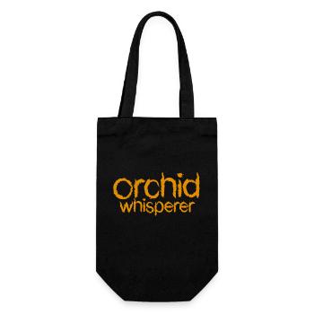 Orchids Whisperer Text - Gift Bag for Bottles - black - Front
