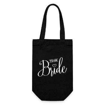 Team Bride Heart Wedding - Gift Bag for Bottles - black - Front