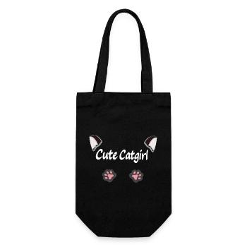 cute Cat girl, Ohren, tier tatzen - Geschenkbeutel für Flaschen - Schwarz - Vorne