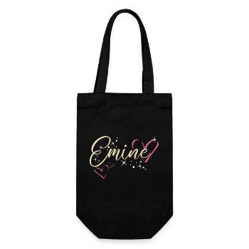 Emine nom Prénom Calligraphie coeur - Sac à bouteille - noir - Devant