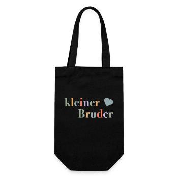 Little brother – birth gift for babies - Gift Bag for Bottles - black - Front