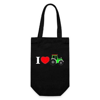 I love my tractor - Gift Bag for Bottles - black - Front