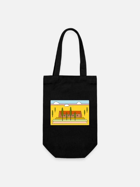 Landscape with cypress trees - Gift Bag for Bottles - black