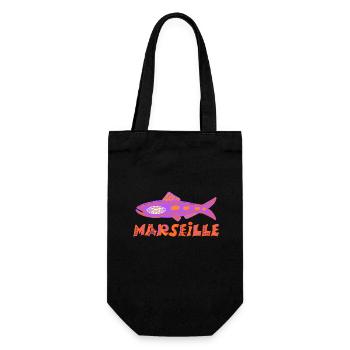 Sardinen-Marseillaise - Geschenkbeutel für Flaschen - Schwarz - Vorne