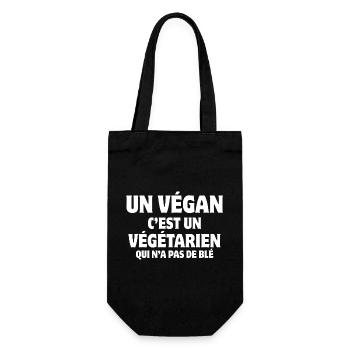 vegan, vegan, vegetarisch, Lebensmittel - Geschenkbeutel für Flaschen - Schwarz - Vorne