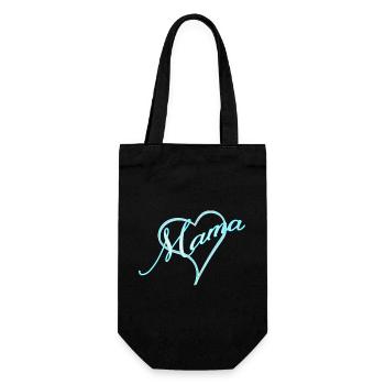 Maman avec coeur garçon bleu - Sac à bouteille - noir - Devant
