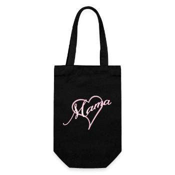 Maman avec coeur fille rose - Sac à bouteille - noir - Devant