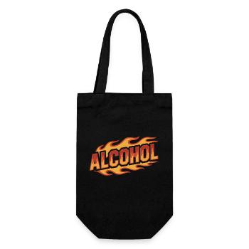 Alcohol - Cool Drinking Logo - Gift Bag for Bottles - black - Front
