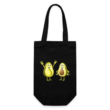 Image of two cheerful avocados - Gift Bag for Bottles - black - Front