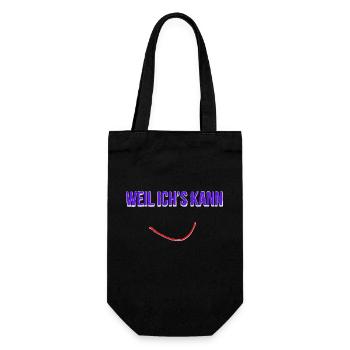 Weil ich’s kann! 😎 Für selbstbewusste Macher & Mä - Geschenkbeutel für Flaschen - Schwarz - Vorne