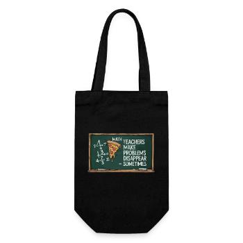 Funny Math Teacher Design Pizza & Problem Solving - Gift Bag for Bottles - black - Front