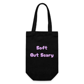 Soft But Scary Shirt – Pastel Baddie Summer Tee - Gift Bag for Bottles - black - Front