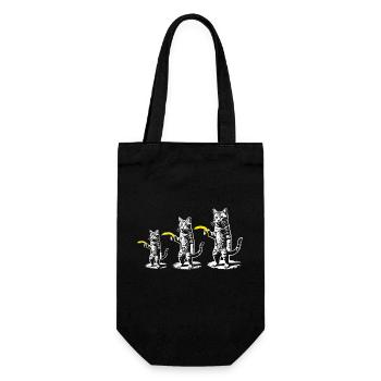 Chat rétro avec banane Meme Drôle Rétro Femmes - Sac à bouteille - noir - Devant