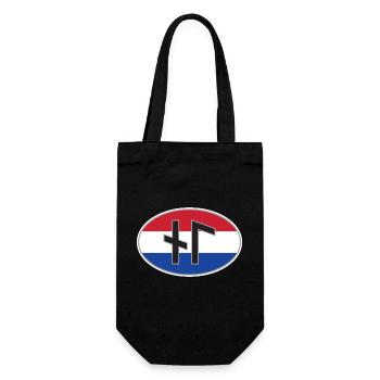 NL (Nederland) autocollant de code de pays runique - Sac à bouteille - noir - Devant
