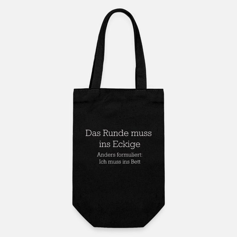 Das Runde Muss Ins Eckige - Geschenkbeutel für Flaschen - Schwarz