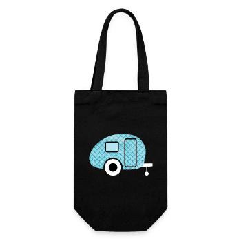 Caravane Poisson Camping Caravane Cabanon Motif - Sac à bouteille - noir - Devant