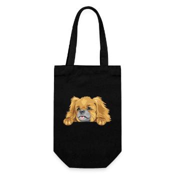 Lugpender Pekinese Hund - Geschenkbeutel für Flaschen - Schwarz - Vorne