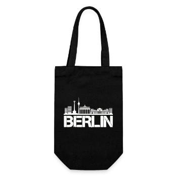 berlin skyline - Geschenkbeutel für Flaschen - Schwarz - Vorne