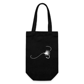 Fly Fishing Angler Gone Fishing WHITE - Gift Bag for Bottles - black - Front