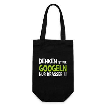 Denken ist wie googeln nur krasser!!! - Internet - Geschenkbeutel für Flaschen - Schwarz - Vorne