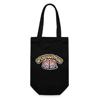 OPEN YOUR MIND - Gift Bag for Bottles - black - Front
