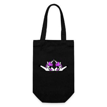 2 Unicorns Dabbing Dab Dance Party Pose Gesture Team - Gift Bag for Bottles - black - Front
