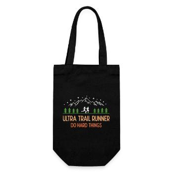 Ultra Trail Runner – Mach schwierige Dinge - Geschenkbeutel für Flaschen - Schwarz - Vorne