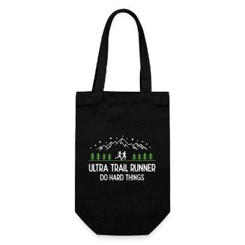 Ultra Trail Runner – Mach schwierige Dinge - Geschenkbeutel für Flaschen - Schwarz - Vorne