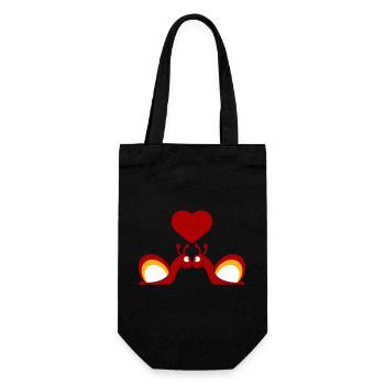 2 Snail Shell Snails Team In Love Friends - Gift Bag for Bottles - black - Front