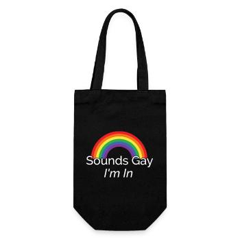 Lebendiges Regenbogen-Pride-Design - Geschenkbeutel für Flaschen - Schwarz - Vorne