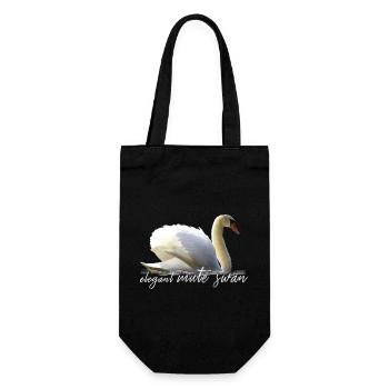 Cygne élégant dans un paysage d'eau calme - Sac à bouteille - noir - Devant