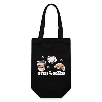 Bakery and Coffee Shop Illustration - Gift Bag for Bottles - black - Front