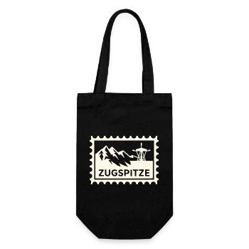 Mountain peak with cable car design - Gift Bag for Bottles - black - Front
