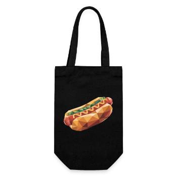 Hot Dog - Cool Fastfood Logo - Gift Bag for Bottles - black - Front
