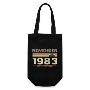 November 1983 Vintage Birthday Retro Tee - Sac à bouteille - noir - Devant