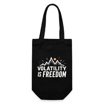 Volatility is Freedom – Bitcoin Crypto Spruch - Geschenkbeutel für Flaschen - Schwarz - Vorne