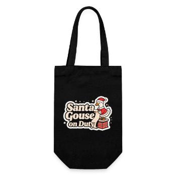 Oie du Père Noël en service Famille de Noël - Sac à bouteille - noir - Devant
