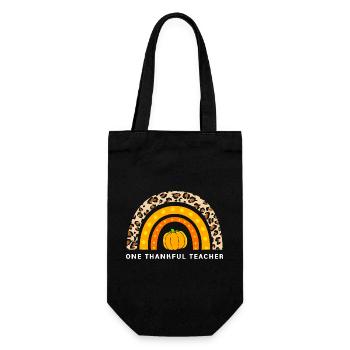 Thanksgiving Teacher Teacher - Gift Bag for Bottles - black - Front