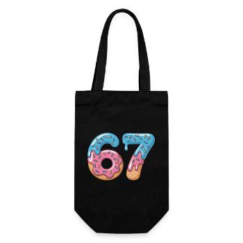 Donut numbers 6 and 7 - Gift Bag for Bottles - black - Front