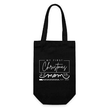 First Christmas as a Mom 2025 – Gift Idea - Gift Bag for Bottles - black - Front