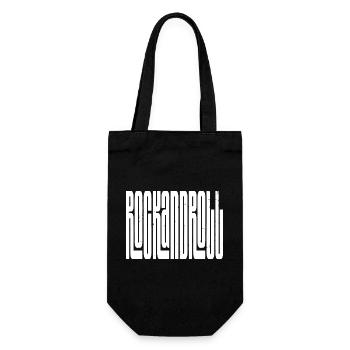 Rock'n'Roll-Logo mit fettem Logo - Geschenkbeutel für Flaschen - Schwarz - Vorne