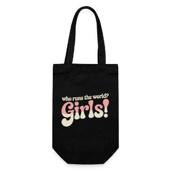 Frauen Power Who Runs The World Girls Power Girl - Geschenkbeutel für Flaschen - Schwarz - Vorne