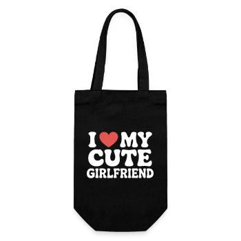 I love my cute girlfriend Liebe meine Freundin - Gift Bag for Bottles - black - Front