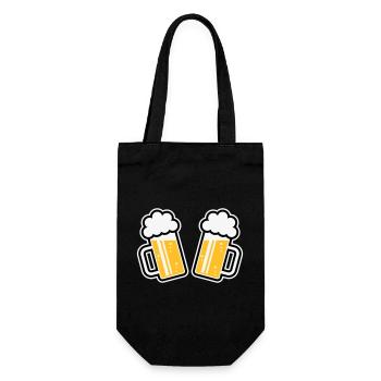 2 beer mugs Cheers, cheers! (Beer Mugs 3C) - Gift Bag for Bottles - black - Front