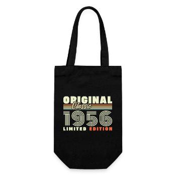 1956 Vintage Retro Birthday Gift - Gift Bag for Bottles - black - Front
