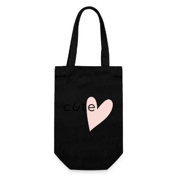 E-Heart Minimal - Cute - Gift Bag for Bottles - black - Front
