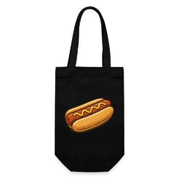 Hotdog Cartoon Illustration - Geschenkbeutel für Flaschen - Schwarz - Vorne