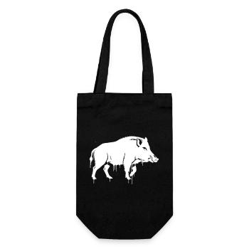 Wildschwein Graffiti Streetwear Vektor - Geschenkbeutel für Flaschen - Schwarz - Vorne
